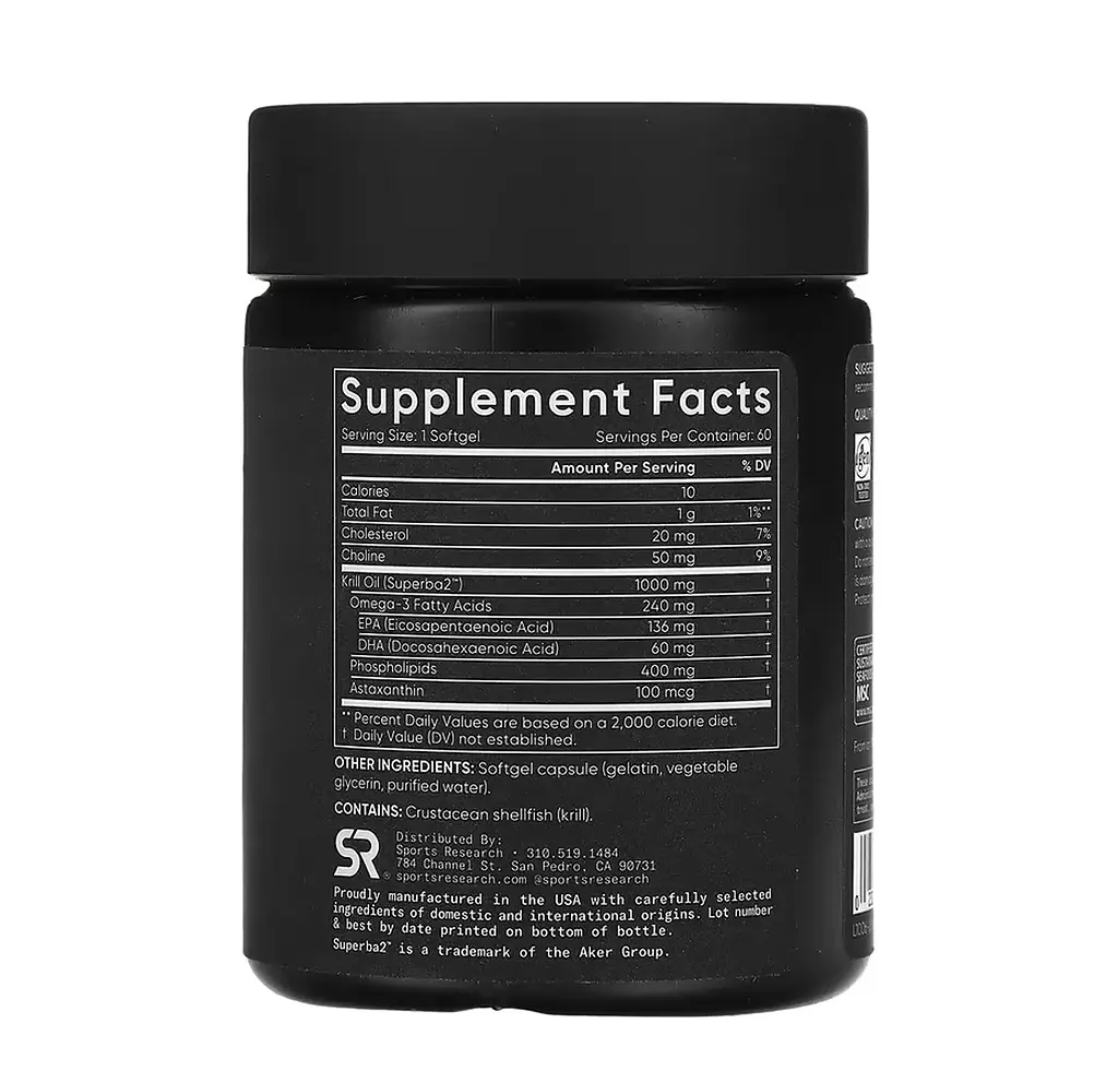 Риб'ячий жир Sports Research Omega-3 Krill Oil 1000 мг 60 капсул - фото 2