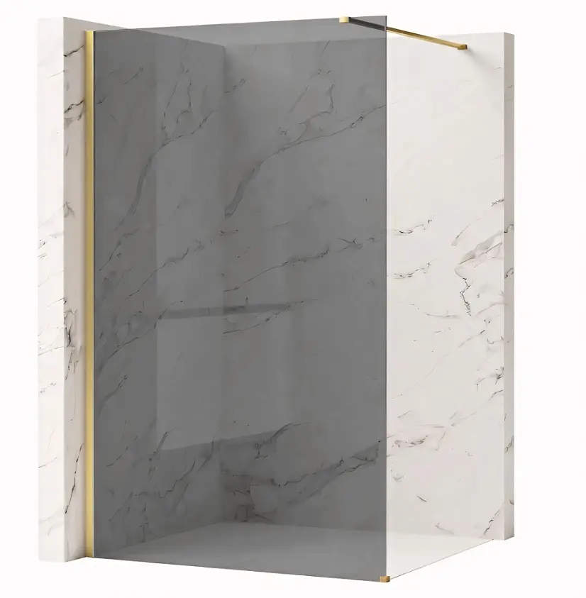 Душова стінка Rea Flexi 140x195 grey brushed gold KPL-K99280