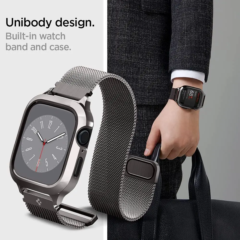 Чохол-ремінець Spigen Metal Fit Pro для Apple Watch 44/45mm Graphite (ACS04585) - фото 17