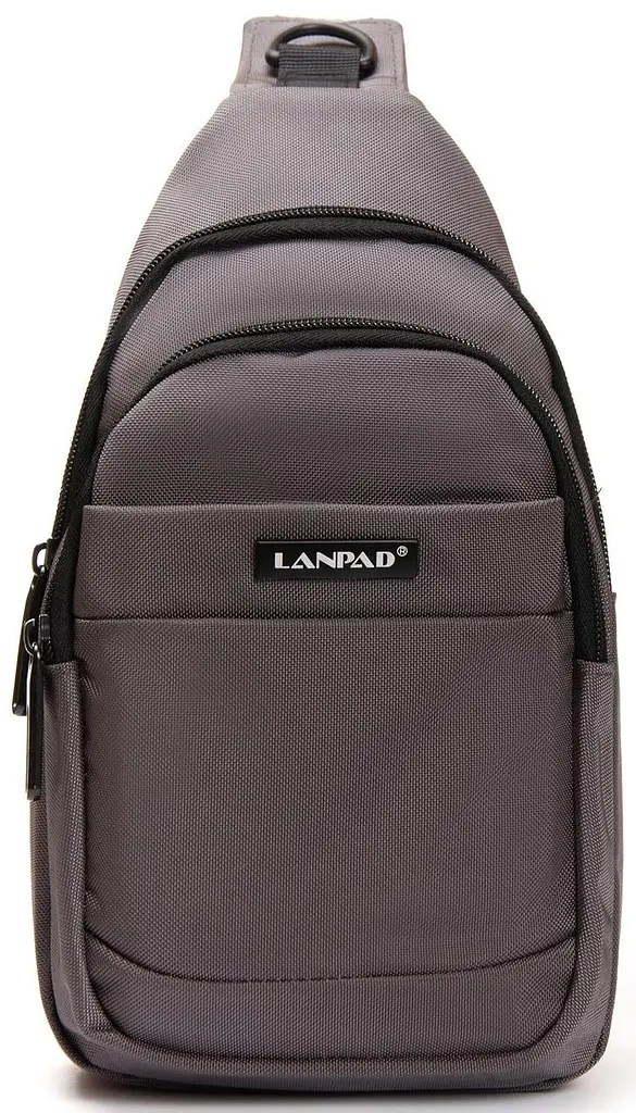 Сумка-слінг Lanpad нейлонова через плече 17х29х10 см Сірий - фото 2