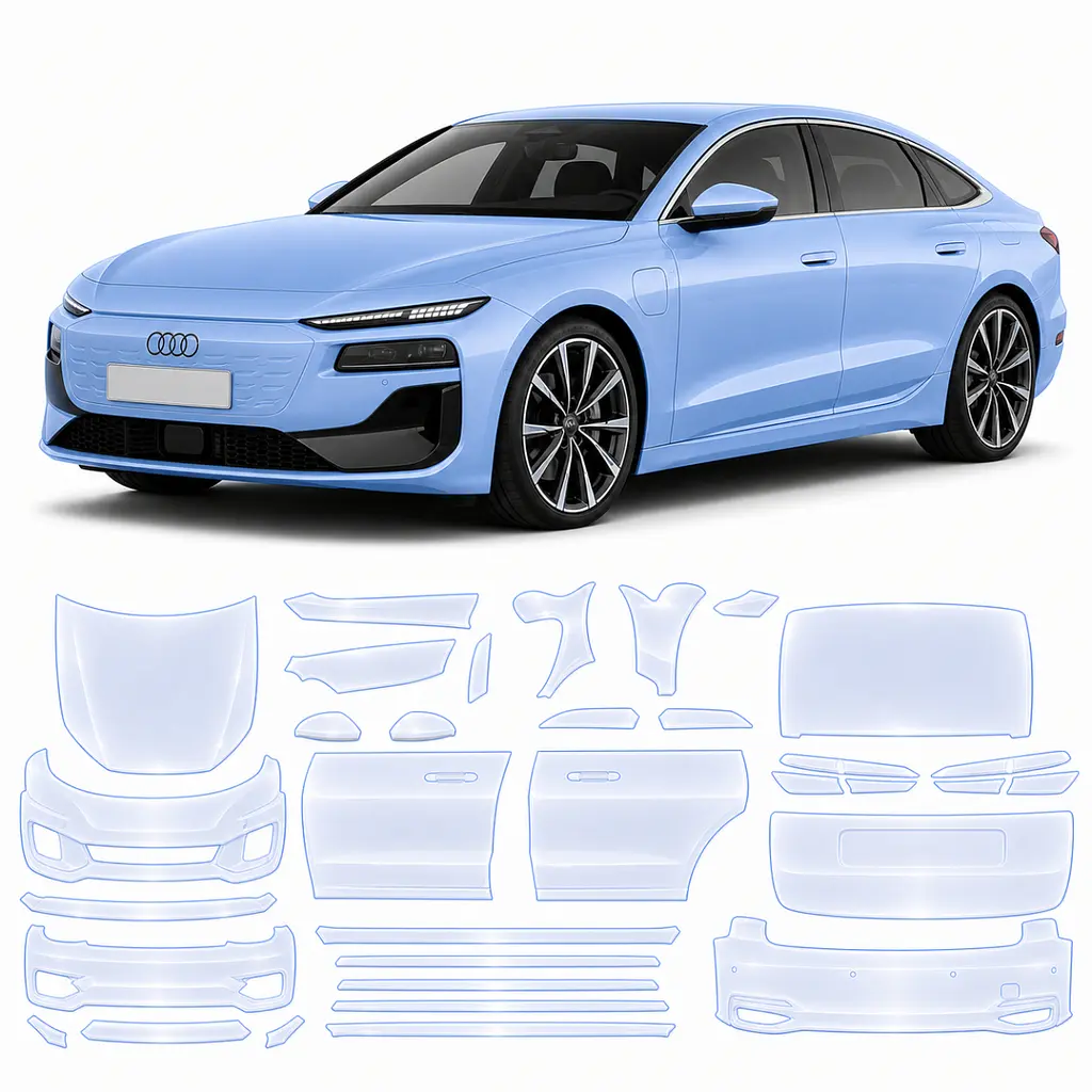 Антигравійна захисна бронеплівка за лекалами для Audi A6 e-tron C9 2024- повний кузов