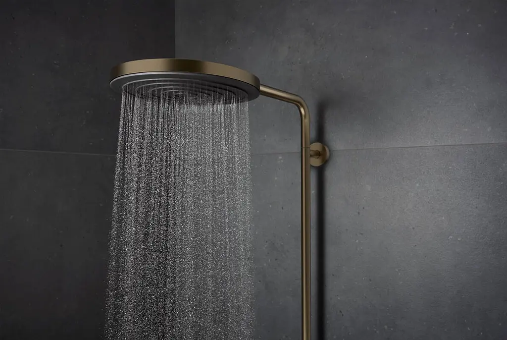 Душова система з термостатом Hansgrohe Pulsify S Puro Showerpipe 260 1jet EcoSmart brushed bronze 24223140 - фото 4