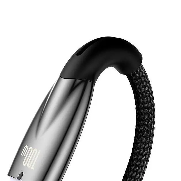 Кабель Baseus Glimmer Series Fast Charging USB-A to USB-C 100W 2m Black (CADH000501) - фото 4