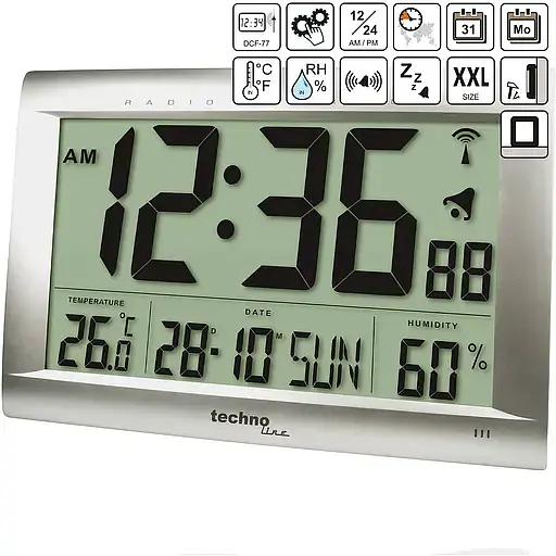 Годинник настінний Technoline WS8009 Silver (WS8009) - фото 4