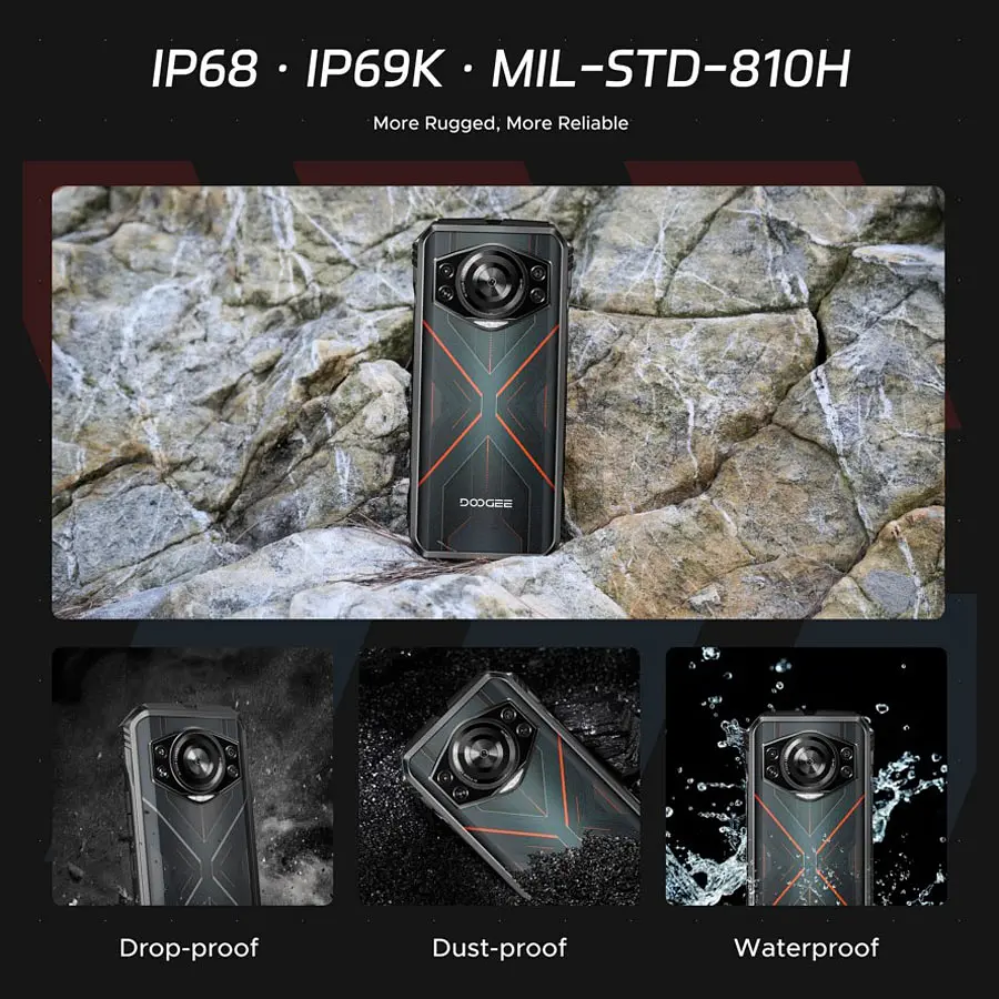 Смартфон Doogee S cyber 658" FHD+ /8 ГБ/256 ГБ/ T606/10800 мАч/50+16 Мп NFC/IP68/IP69K Black - фото 9