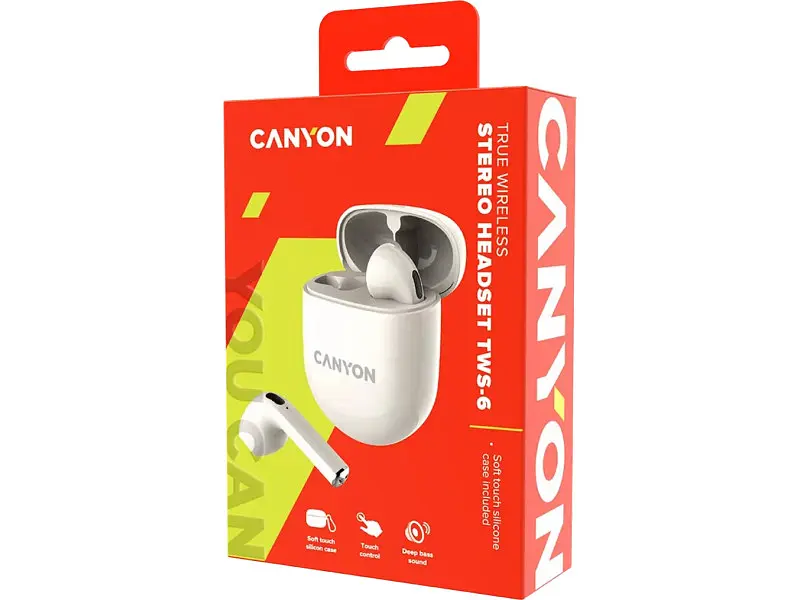 Навушники Canyon TWS-6 Beige (CNS-TWS6BE) - фото 5