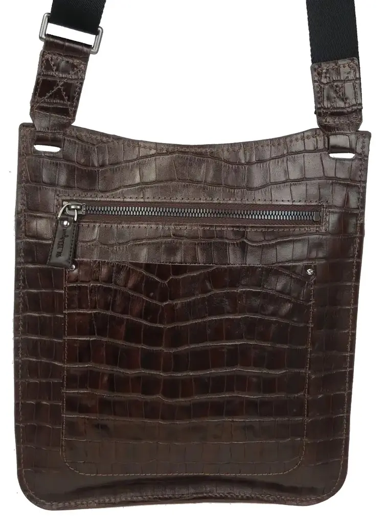 Чоловіча сумка Mykhail Ikhtyar 24х26х3 см Коричневий (45041 croco brown) - фото 4