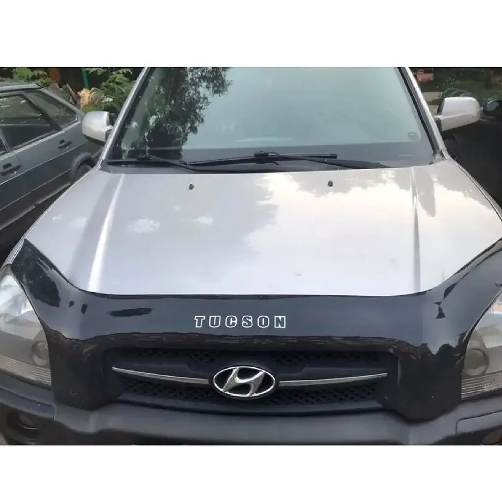 Дефлектор капота мухобойка для Hyundai Tucson (JM) 2004-2010 Євро Кріплення (Vip Tuning) - фото 2