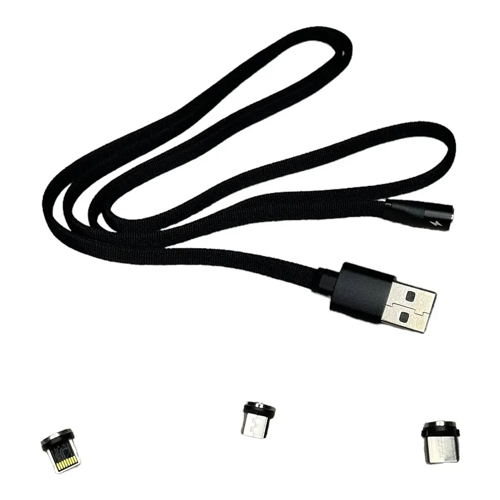 Магнітний USB кабель Remax RC-169th magnetic 3 in 1 black (1756375580) - фото 2