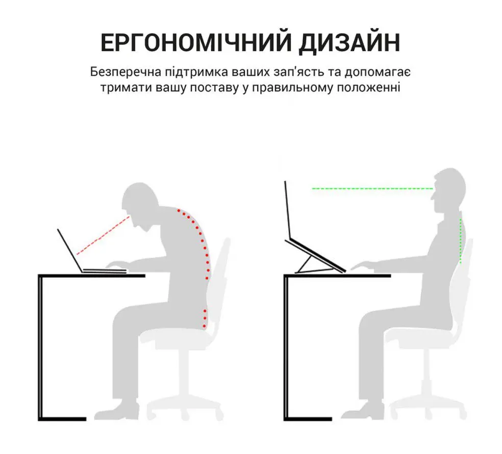 Підставка для ноутбука планшета OfficePro LS-111-B Alloy Aluminum Black - фото 10