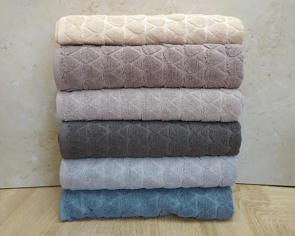 Набір турецьких махрових рушників 70х140 Gulcan 6 шт Jacquard Cotton Lux Damla - фото 2