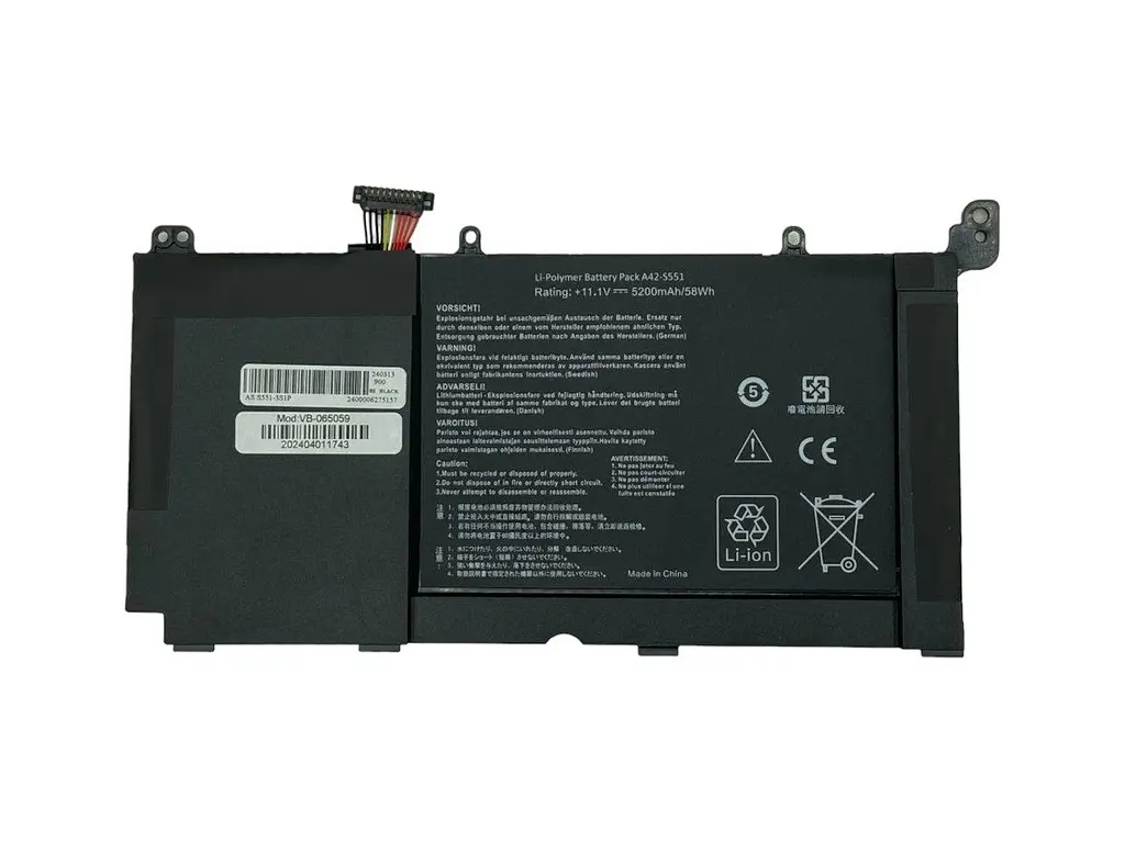 Акумулятор для ноутбука Asus C31-S551 S551 11.1V Black 4400 mAh - фото 2
