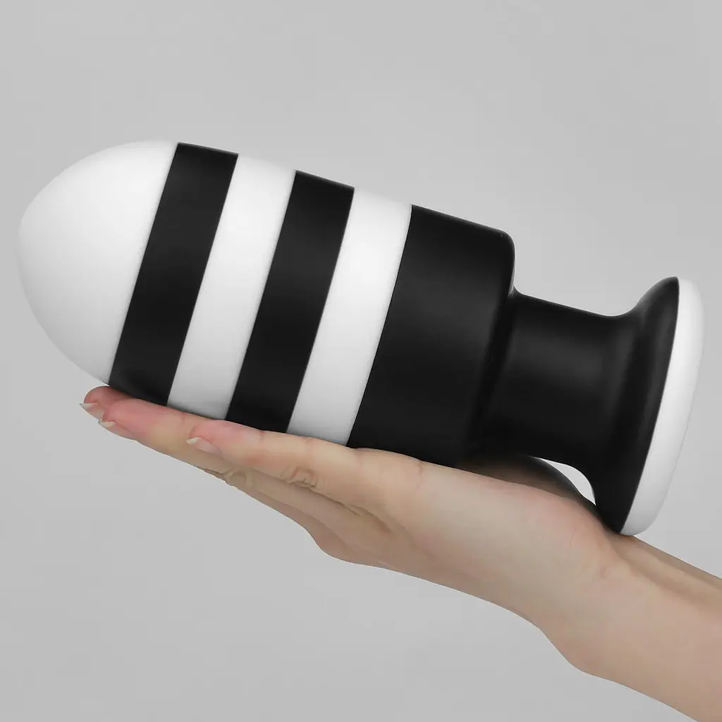 Анальна пробка LoveToy X-Missioner 19.5 см (чорно-білий) - фото 12