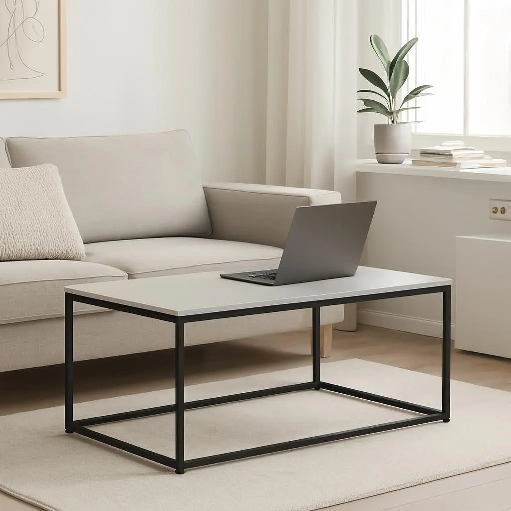 Стіл журнальний лофт Orange-Line ОП-192 600х1100х450 мм Чорний/Білий - фото 2