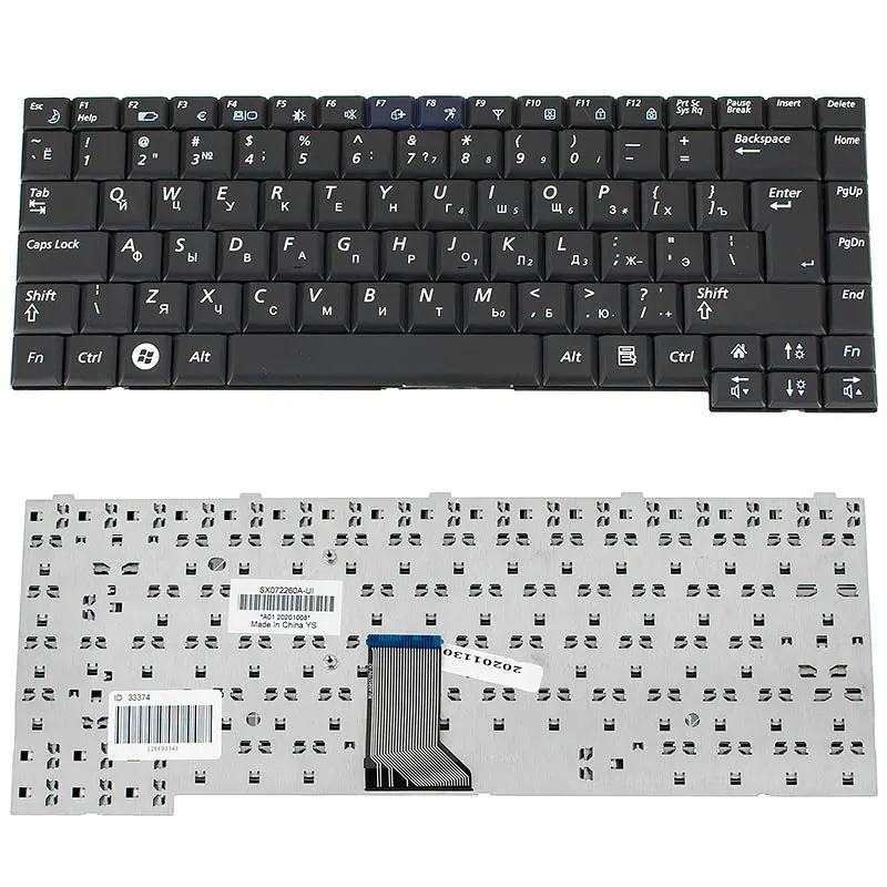 Клавіатура для ноутбука SAMSUNG (P500, P510, P560, R39, R40, R41, R58, R60, R70, R503, R505, R508, R509, R510, R560) rus, black - фото 2