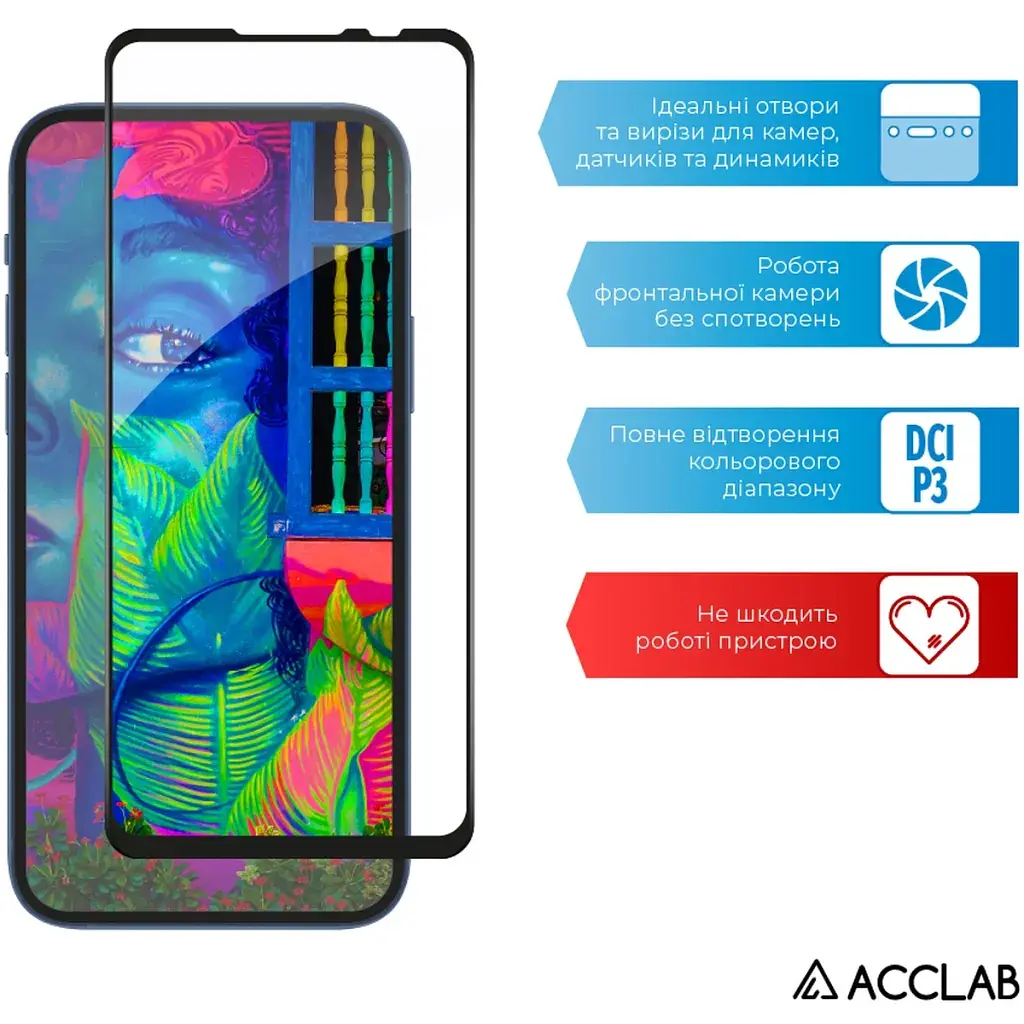 Скло захисне ACCLAB Full Glue ZTE Blade V30 Black (1283126515743) - фото 5