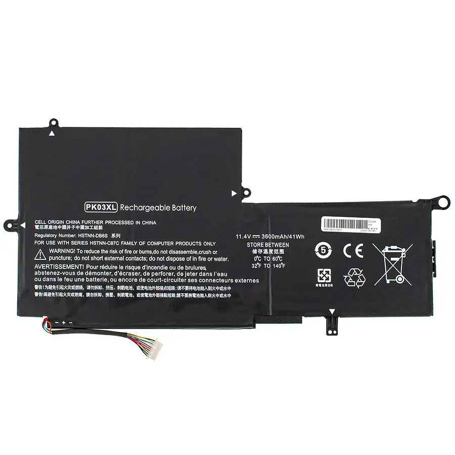 Батарея Hewlett Packard для ноутбука HP PK03XL (Spectre: X360 13-4100 13-W000) 11.4V 3600mAh Черный - фото 2