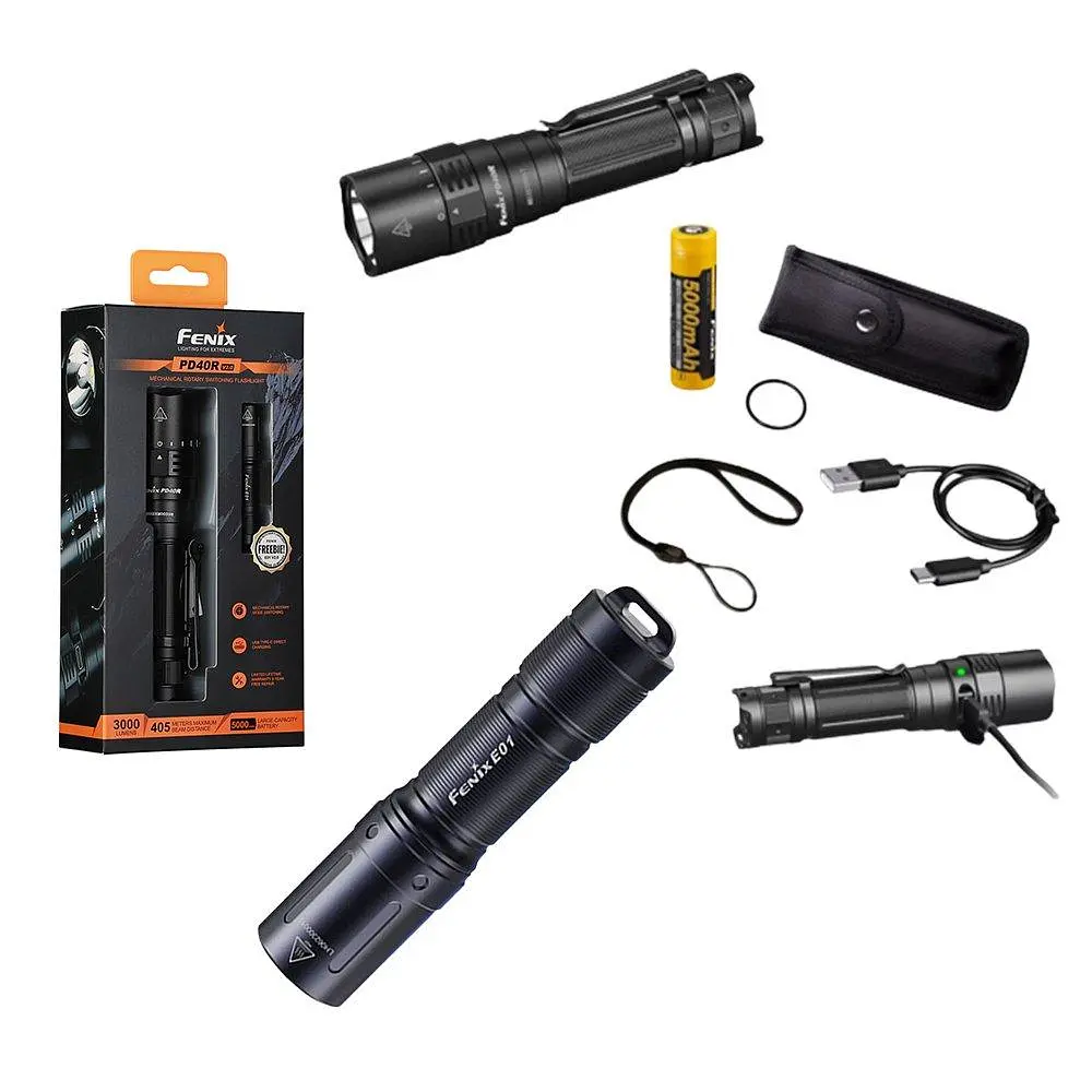 Комплект - ручной фонарь Fenix PD40R V2.0 + ручной фонарь Fenix E01 V2.0 - фото 2