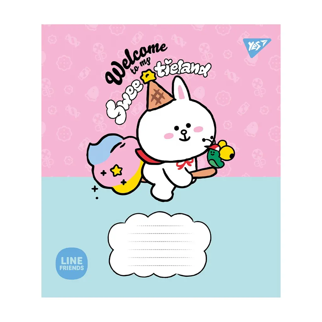 Зошит Yes Line Friends. Sweetieland 12 аркушів лінія (766949), в асортименті - фото 2