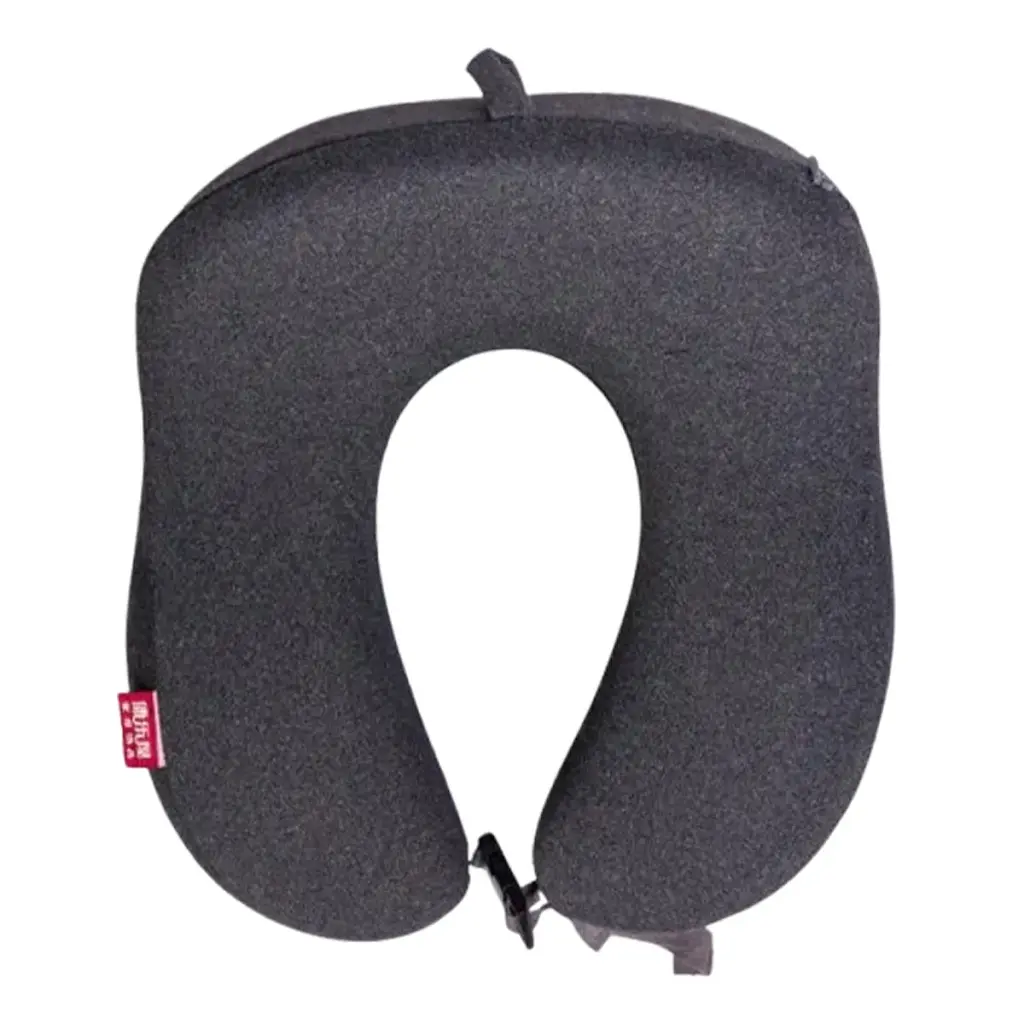 Подушка для шиї Yiwu Camelback U-подібна Memory Foam 28х28х18 см темно-сіра - фото 2