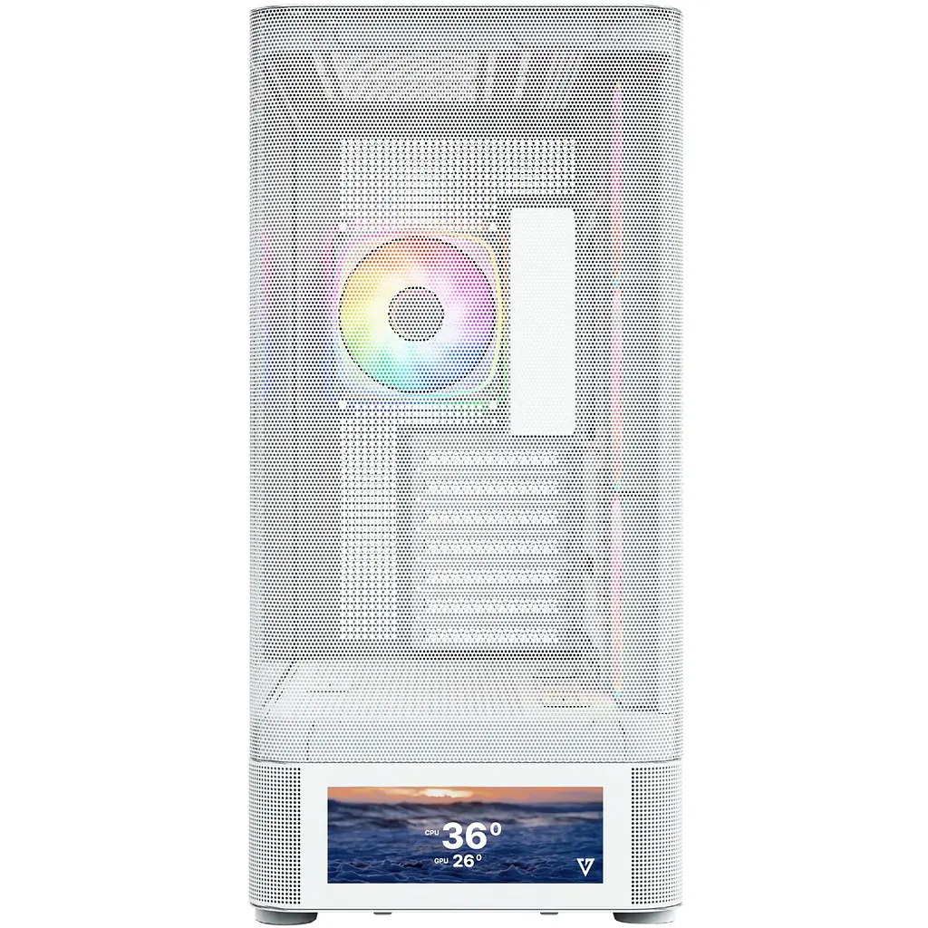 Корпус Modecom VOLCANO AQ500 ARGB MIDI FRONT LCD 6,2”, 4x120mm fans БІЛІЙ без Блок живлення ATX - фото 2
