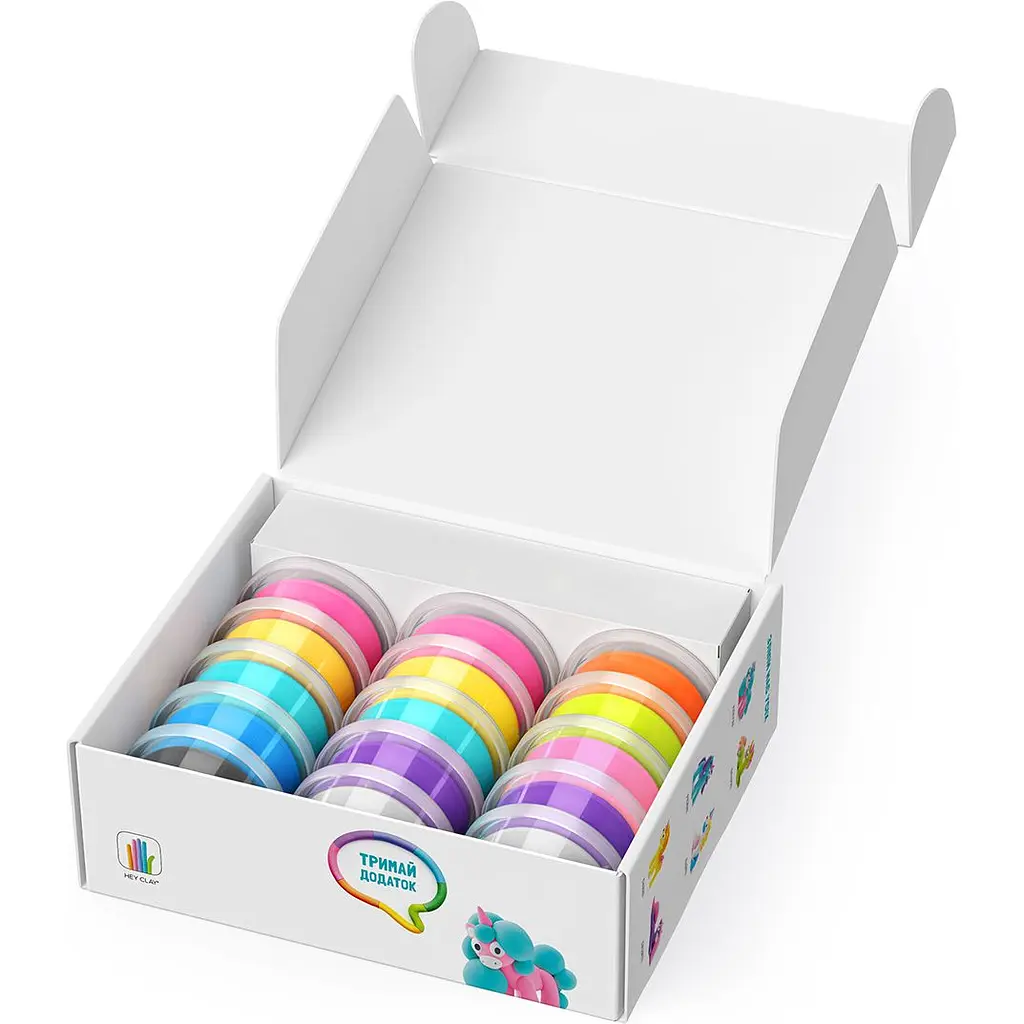 Меганабір пластиліну що самостійно твердіє Ліпака Райдужні єдинороги (15028-UA01) - фото 3