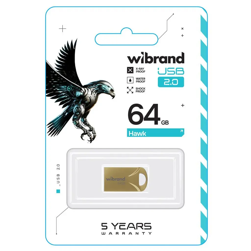 Flash Wibrand USB 2.0 Hawk 64Gb Gold - фото 2