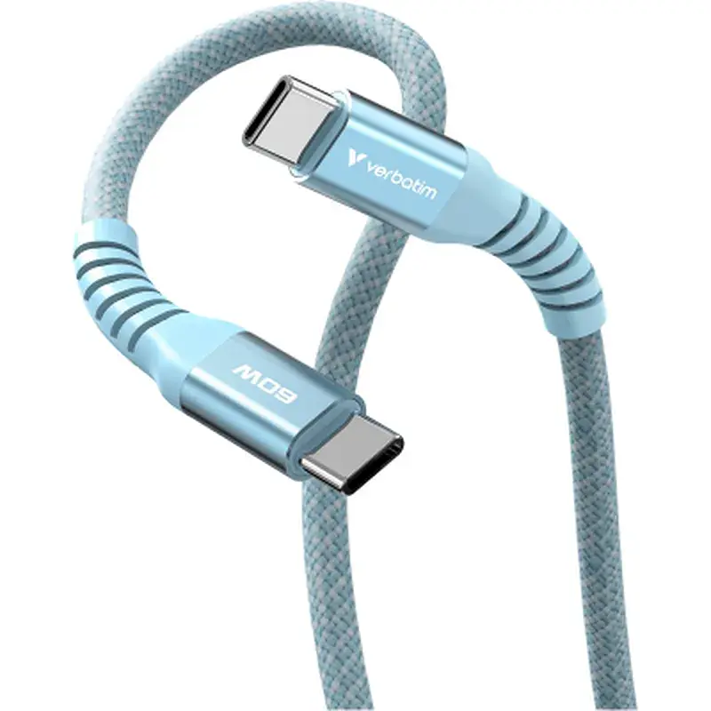 Дата кабель USB-C to USB-C 1.2m Magnetic 60W blue Verbatim (31852) - фото 2