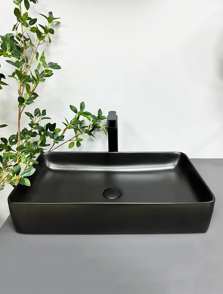 Умивальник VBI Triest black matt накладний VBI-012701, Чорний матовий - фото 2