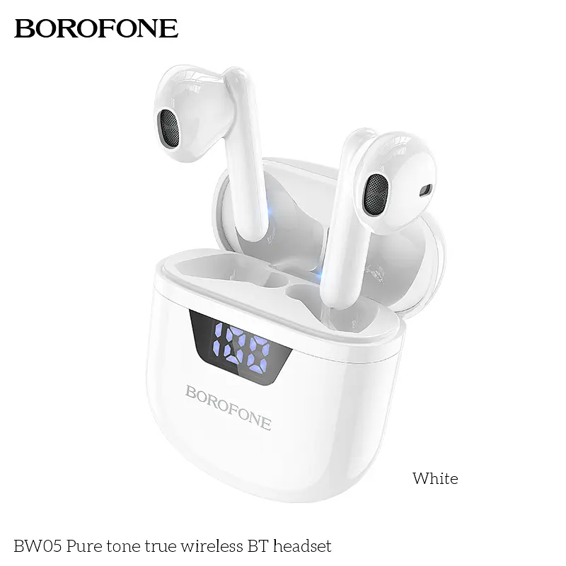 Навушники Borofone BW05 Pure tone true wireless BT headset White - фото 2