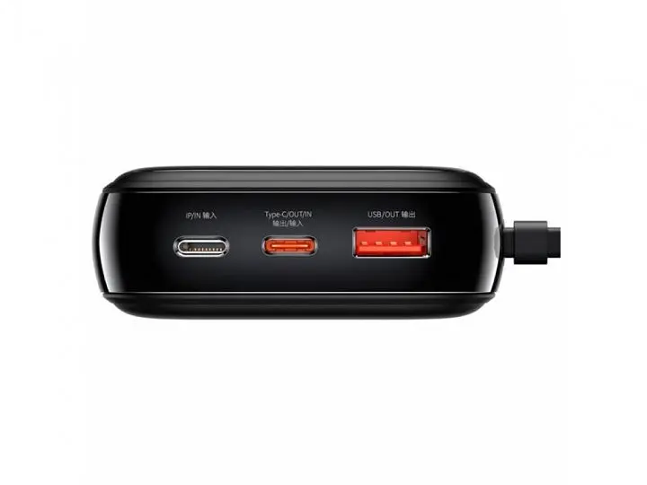 Power Bank Baseus Bipow Pro Digital Display Fast Charge 20000mAh 20W (Lightning cable) Black (PPQD-H01) - фото 2