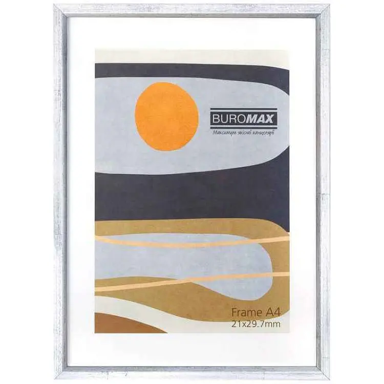 Рамка BUROMAX 21*29,7см А4, чорна пластик