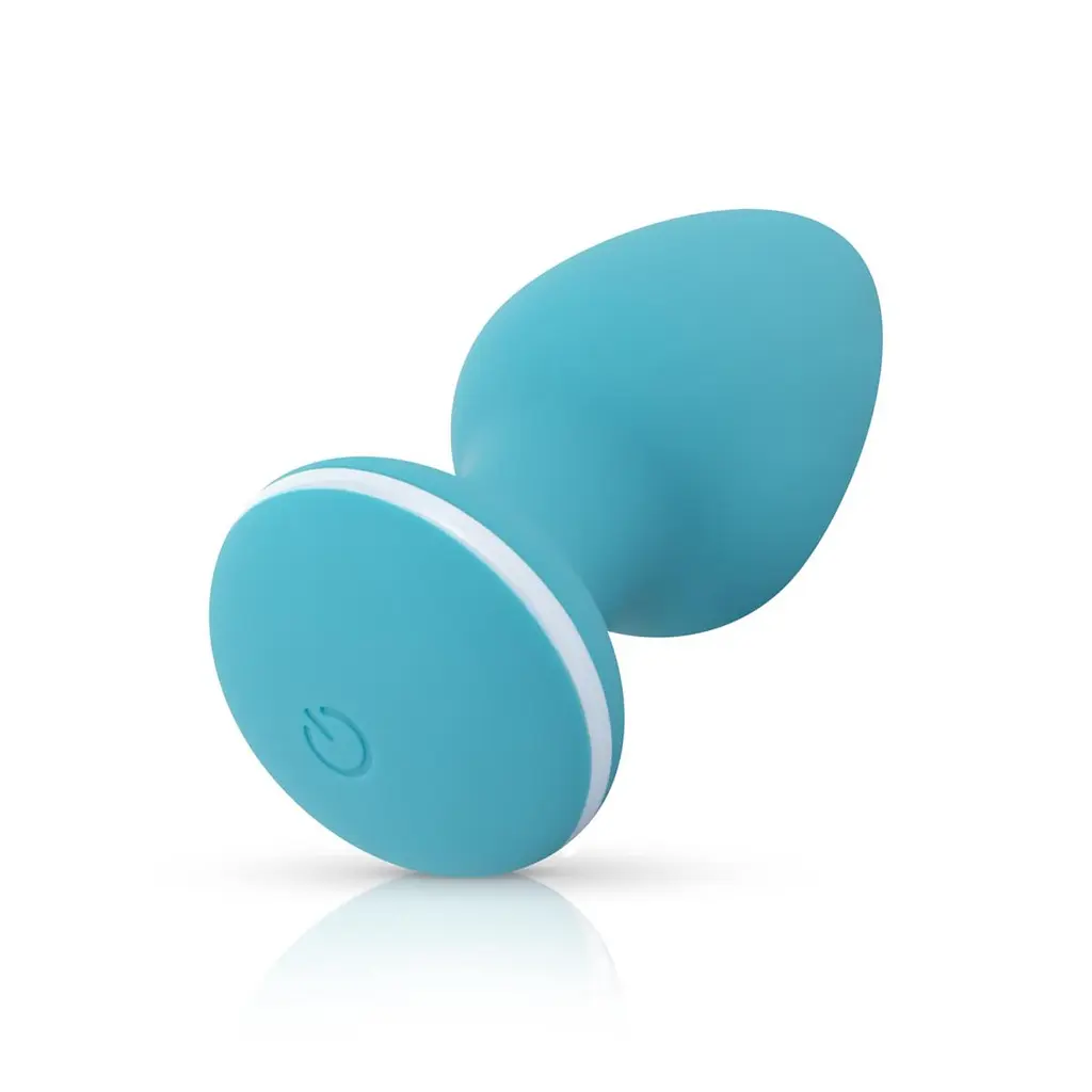 Анальна пробка Cala Azul Blanca Vibrating Anal Plug 8.3 см (бірюзовий) - фото 3