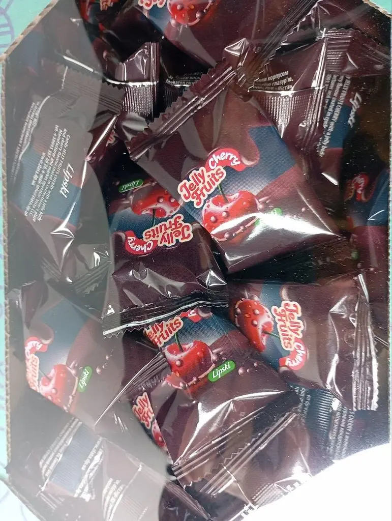 Цукерки желейні Jelly Fruits Cherry зі смаком вишні 0,8кг - фото 2