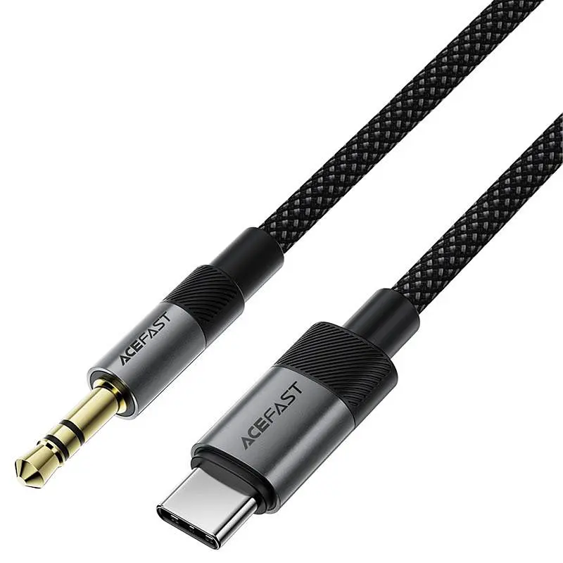 Аудіо кабель Aux Acefast J11 (Type-C to AUX 3.5mm plug) (1m) Black - фото 3