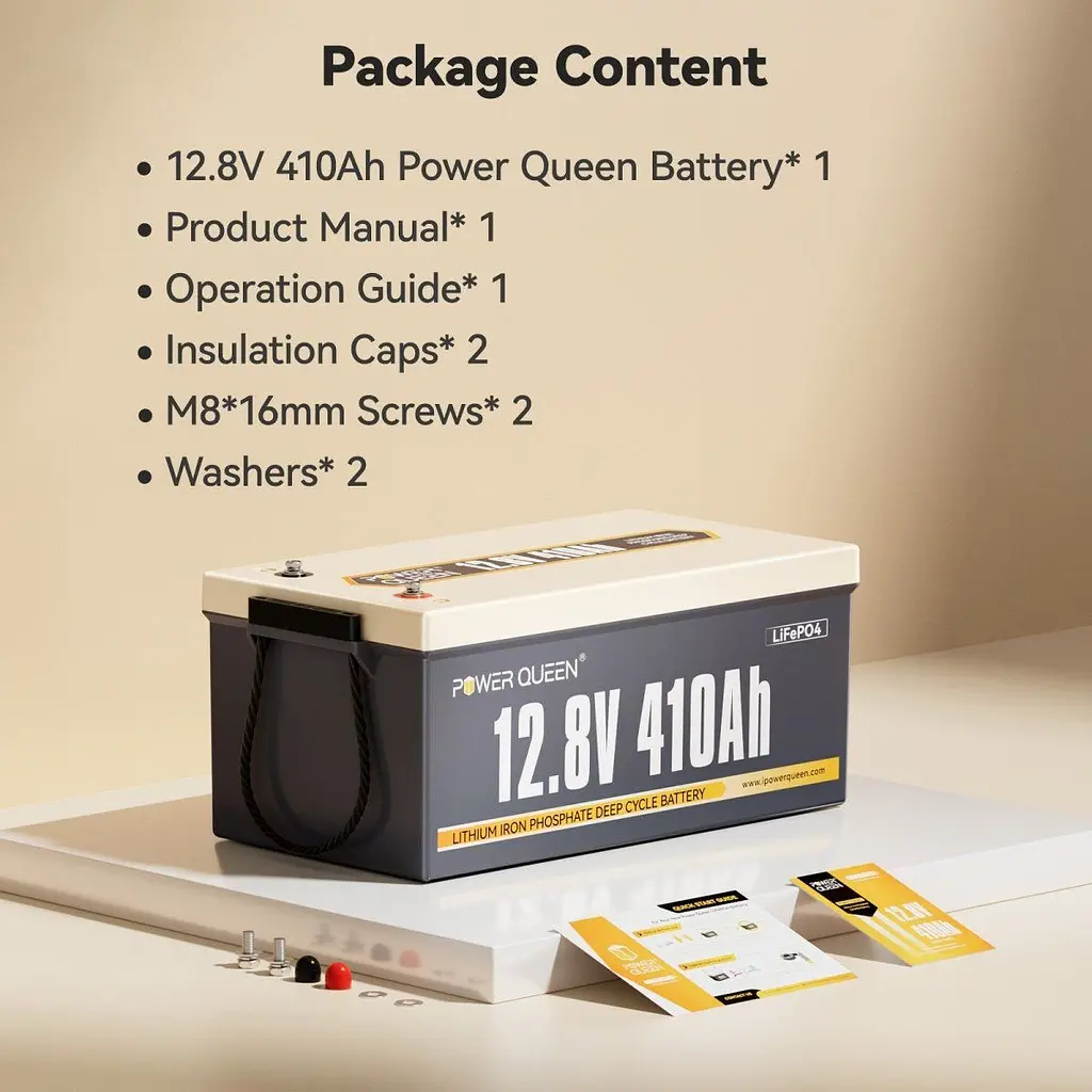 Акумулятор Power Queen LiFePO4 12V (12.8V/410Ah/5248Wh) (P12V410-250-BASIC-16-A250) [158031] - фото 6