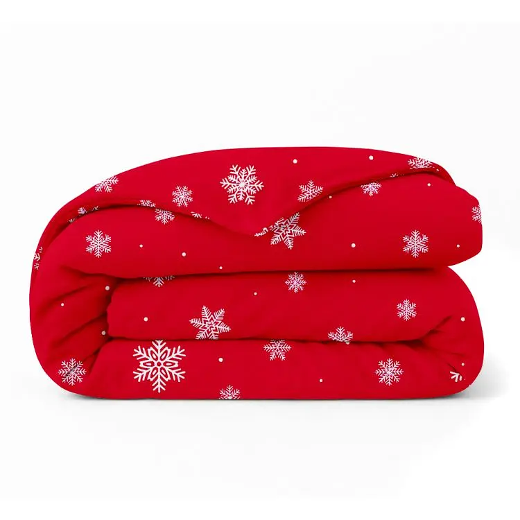 Підковдра полуторна фланель 145х210 SNOWFLAKES CRANBERRY COSAS (4822052474419)