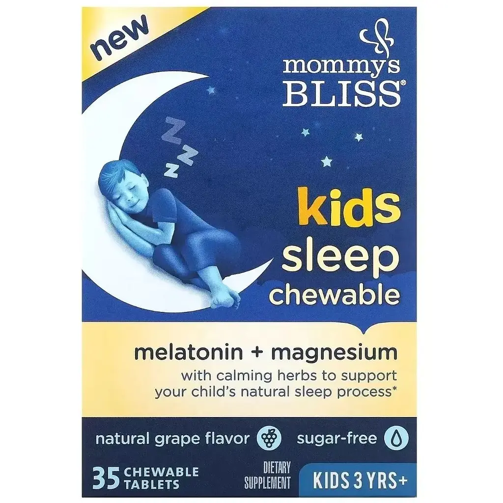 Мелатонін та магній Mommy's Bliss Kids Sleep Chewable для дітей від 3 років смак винограду 35 жувальних таблеток - фото 2