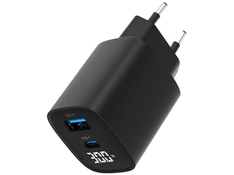 Мережевий зарядний пристрій Gembird TA-UC-PDQC30LCD-BK-01 - фото 4