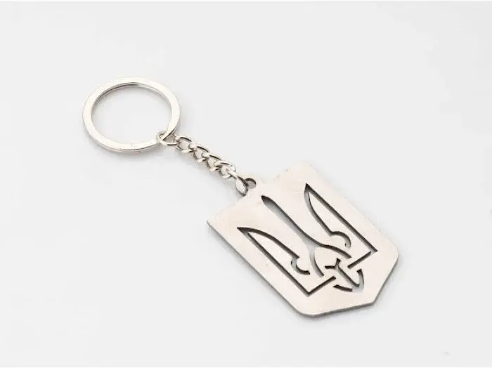 Брелок металевий. Тризуб. 56х35мм (G-014-7)