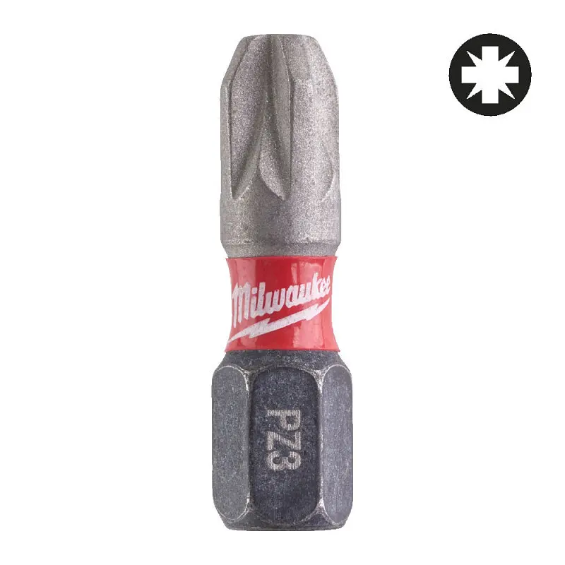 Біта SHOCKWAVE MILWAUKEE, PZ3, 25мм, (25 шт), пластикова коробка - фото 3