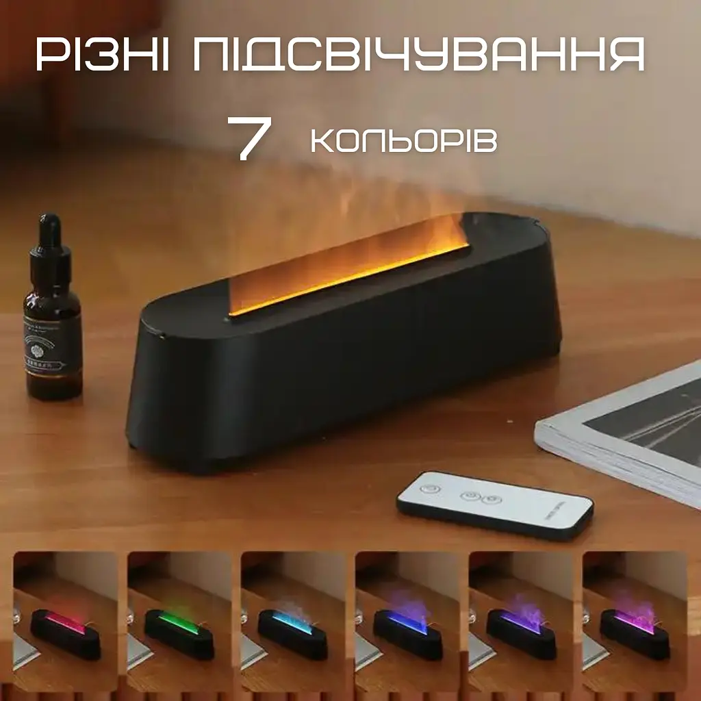 Аромадифузор з імітацією вогняного полум'я ультразвуковий usb зволожувач повітря з led підсвічуванням 3в1 VHG teh0032326 - фото 3