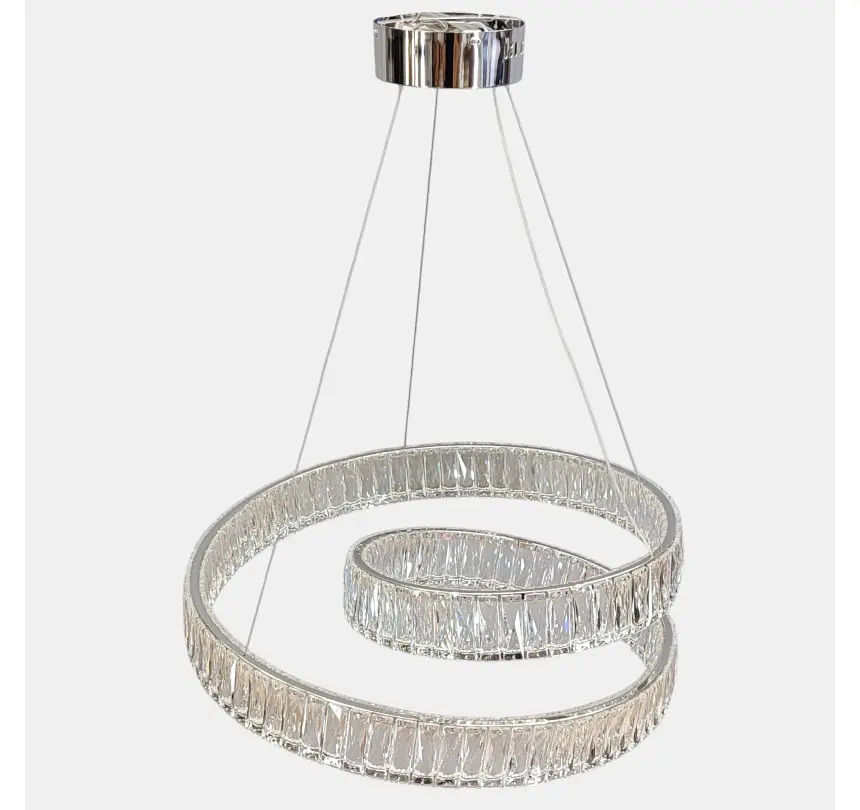 Підвісна кришталева LED-люстра Artlight 555-600CH з переплетеними кільцями, хром, 113 Вт, від 13-20 м² - фото 3