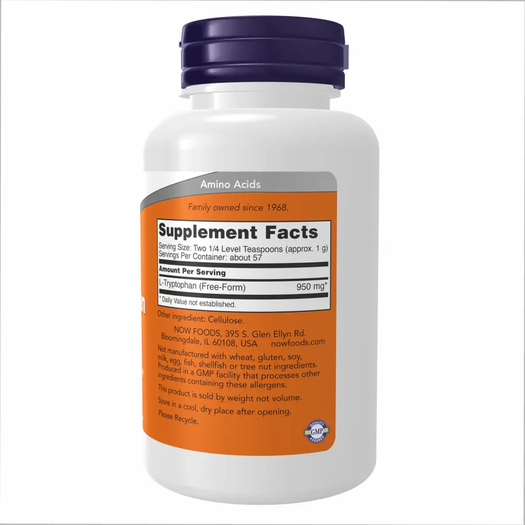 Аминокислота Now Foods L-Tryptophan Powder 2oz 57 г - фото 2