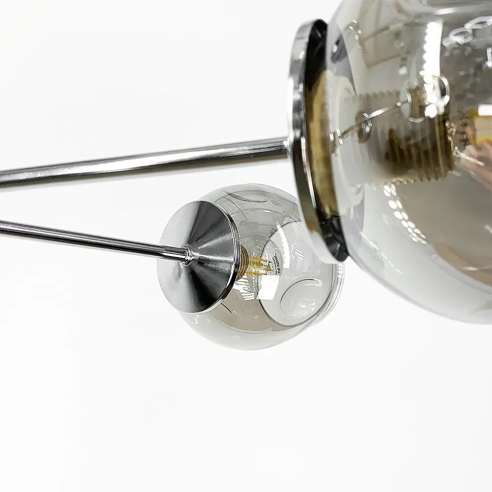 Современная потолочная люстра в хроме на 5 плафонов Line.F 91069/5 CR - фото 3