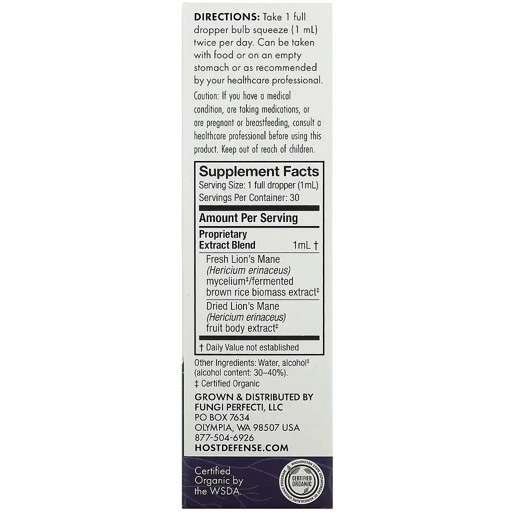 Їжовик гребінчастий екстракт у краплях Fungi Perfecti Lion's Mane Extract 30 мл - фото 3