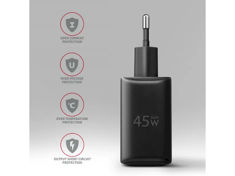 Мережевий зарядний пристрій AXAGON USB-C 45 W Black (ACU-PQ45) - фото 4
