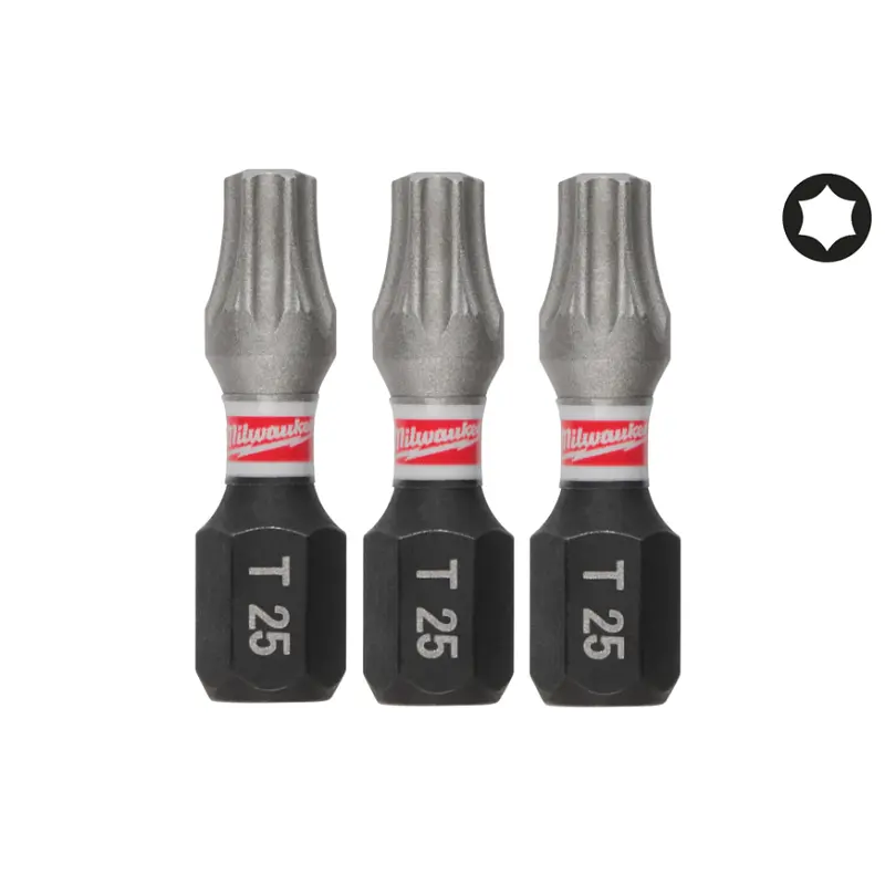 Біта SHOCKWAVE MILWAUKEE, TX25, 25мм, (3шт)