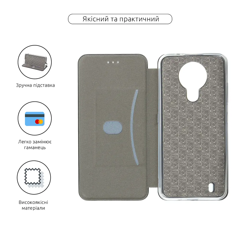 Чехол-книжка для Nokia 1,4, G-Case, черный, кожаный чехол-книга из экокожи (PU) и TPU, с магнитом, с подставкой и вместительным кардхолдером, противоударный, защита всего корпуса, ArmorStandart (ARM59891) - фото 3