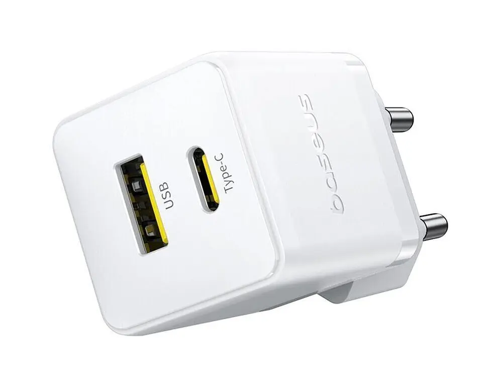 Быстрый зарядный кабель Baseus Palm Fast Charger C+U 30 W + Cable Type-C to Type-C P1011160A213-01 Белый - фото 3